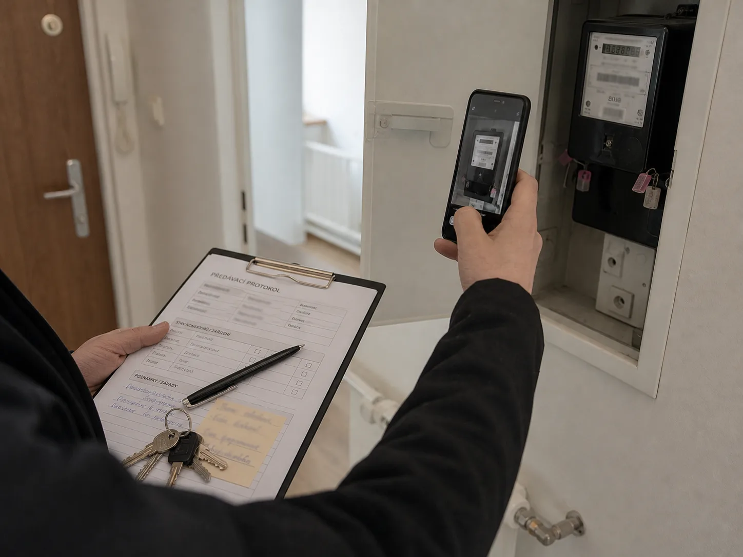 Předávací protokol a focení měřidla při předání nájmu